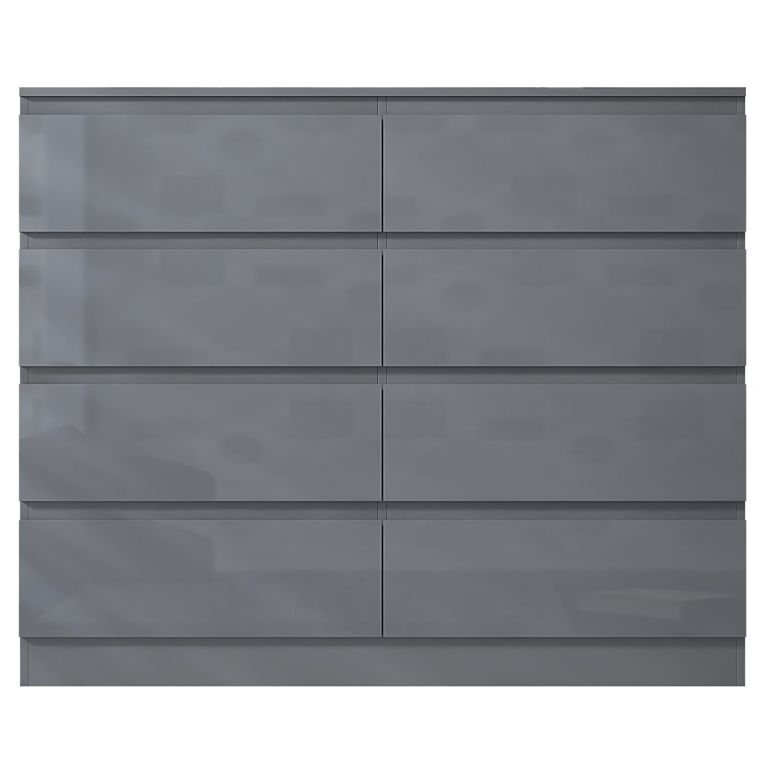 2 to 8 Drawer Chest of Drawers Modern Bedroom Furniture Grey Gloss - Picture 44 of 51