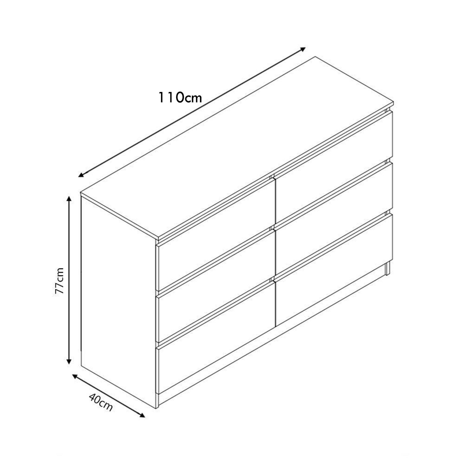 2 to 8 Drawer Chest of Drawers Modern Bedroom Furniture Grey Gloss - Picture 34 of 51