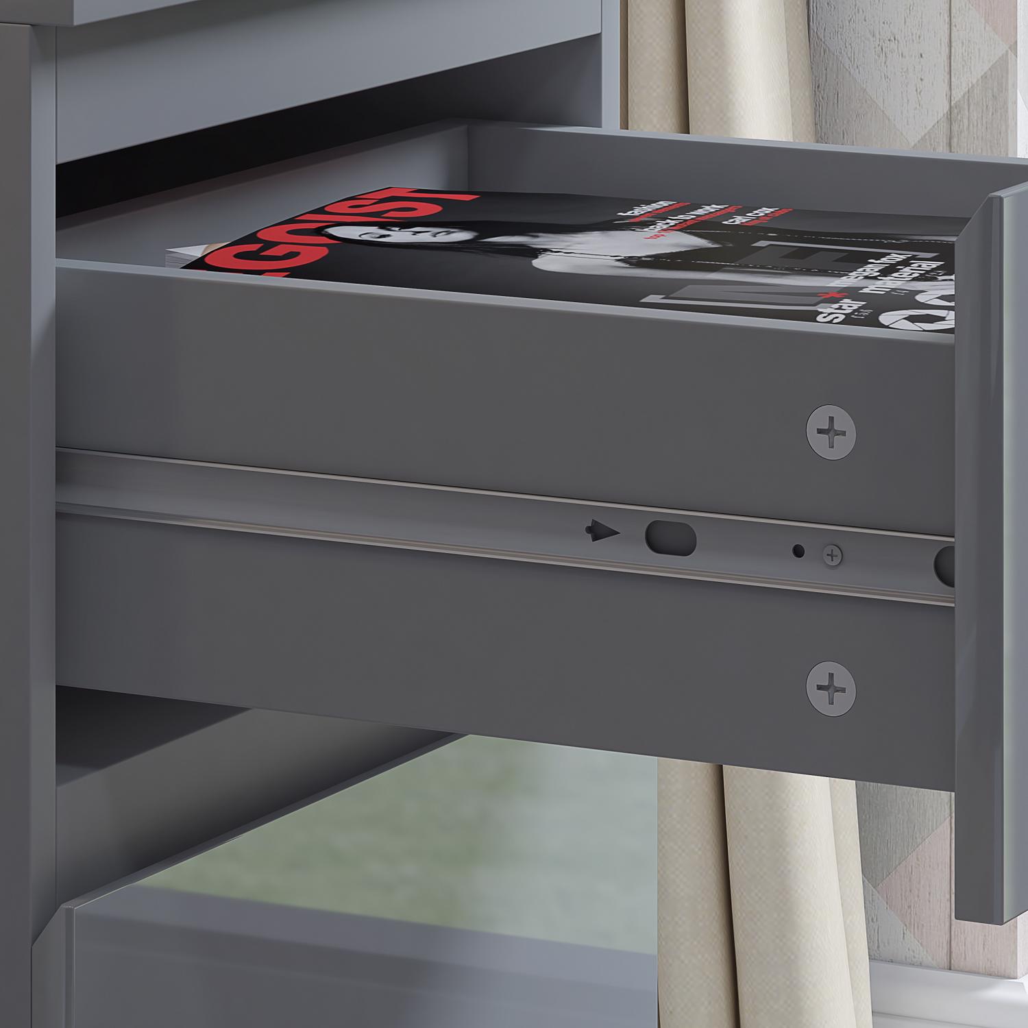 2 to 8 Drawer Chest of Drawers Modern Bedroom Furniture Grey Gloss - Picture 9 of 51