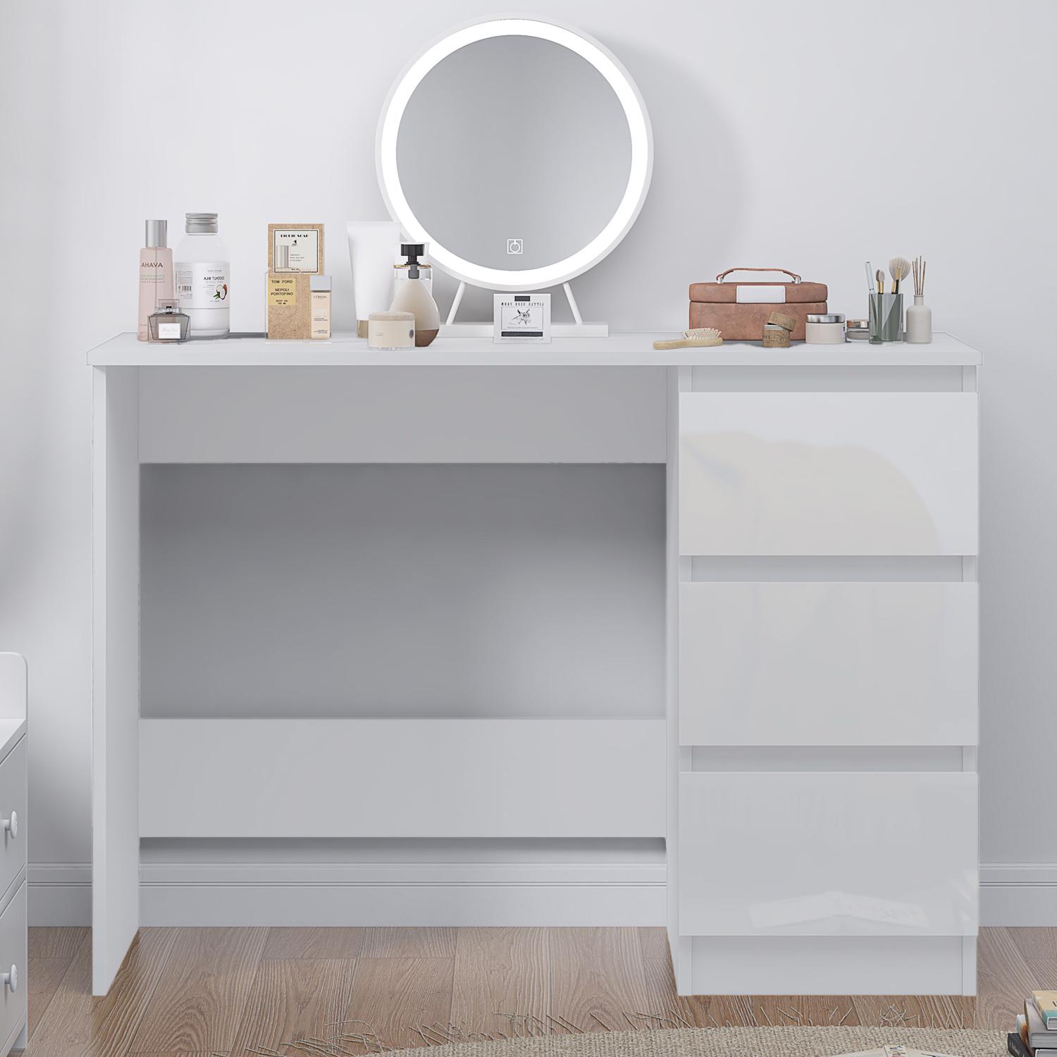 Dressing Table 3 Drawers Home Office Desk Bedroom Furniture White or Grey