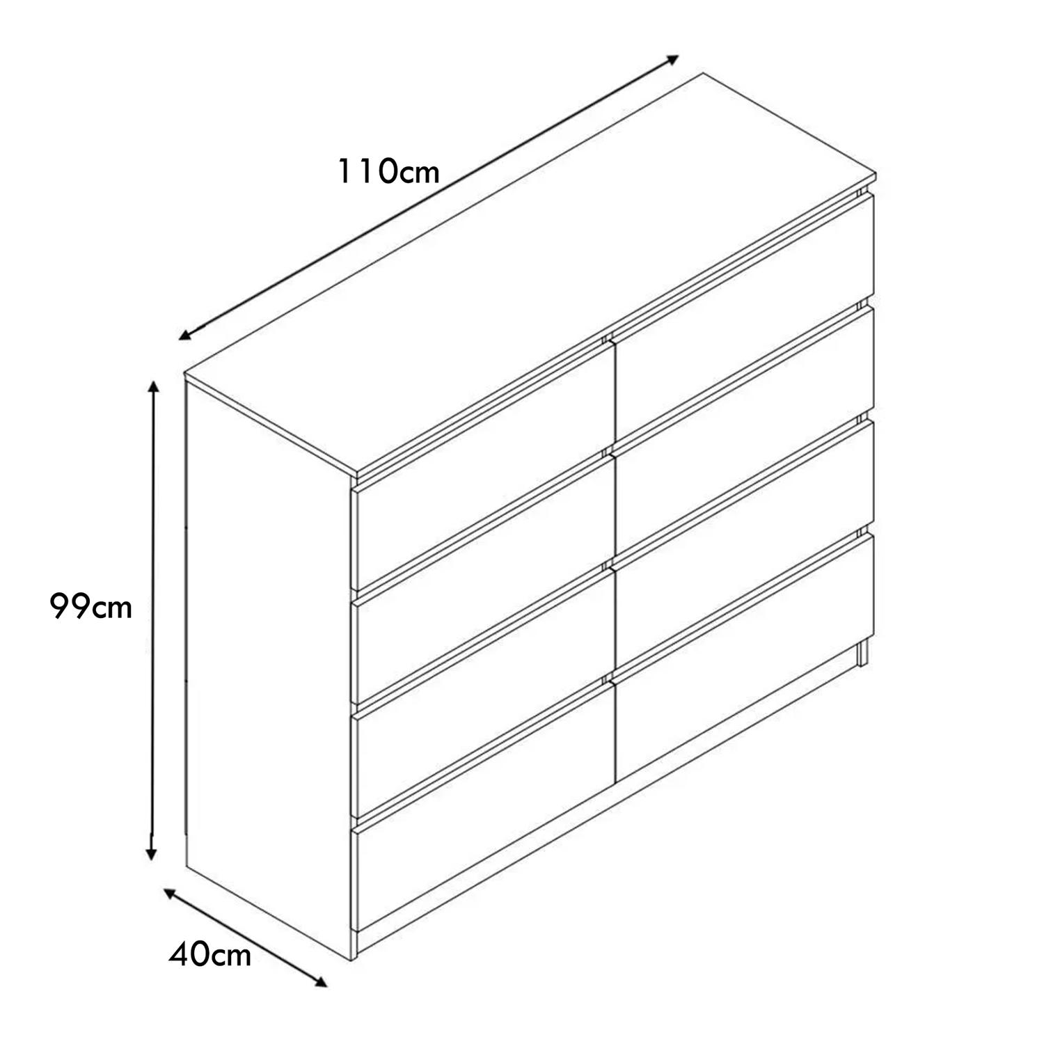 2 to 8 Drawer Chest of Drawers Modern Bedroom Furniture Grey Gloss - Picture 51 of 51