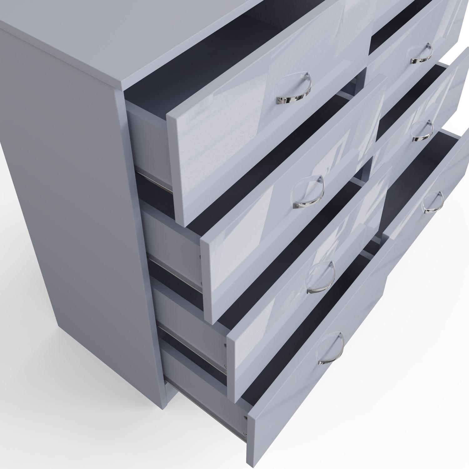 Grey High Gloss 2-8 Drawer Chest of Drawers Bedside Cabinet Matt Frame - Picture 45 of 47