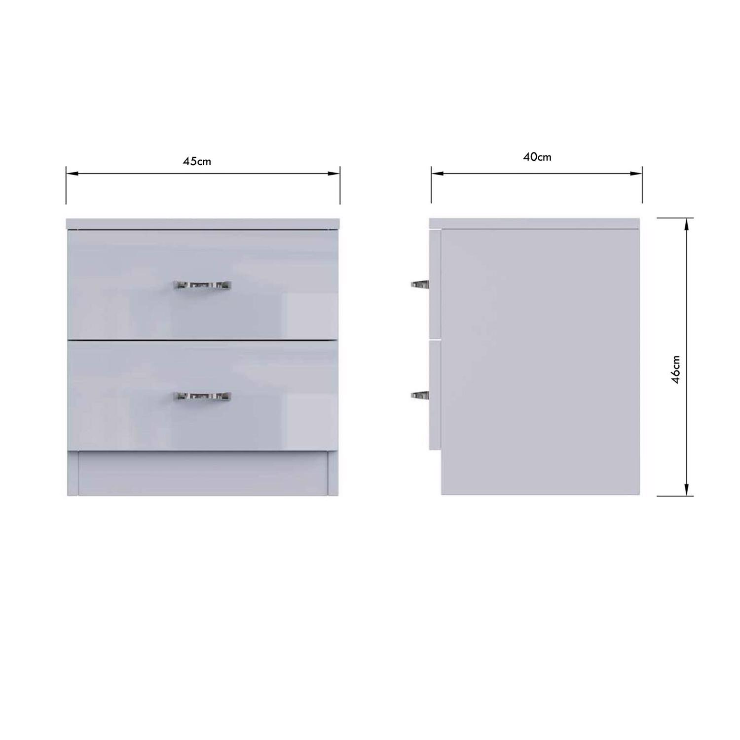Grey High Gloss 2-8 Drawer Chest of Drawers Bedside Cabinet Matt Frame - Picture 10 of 47
