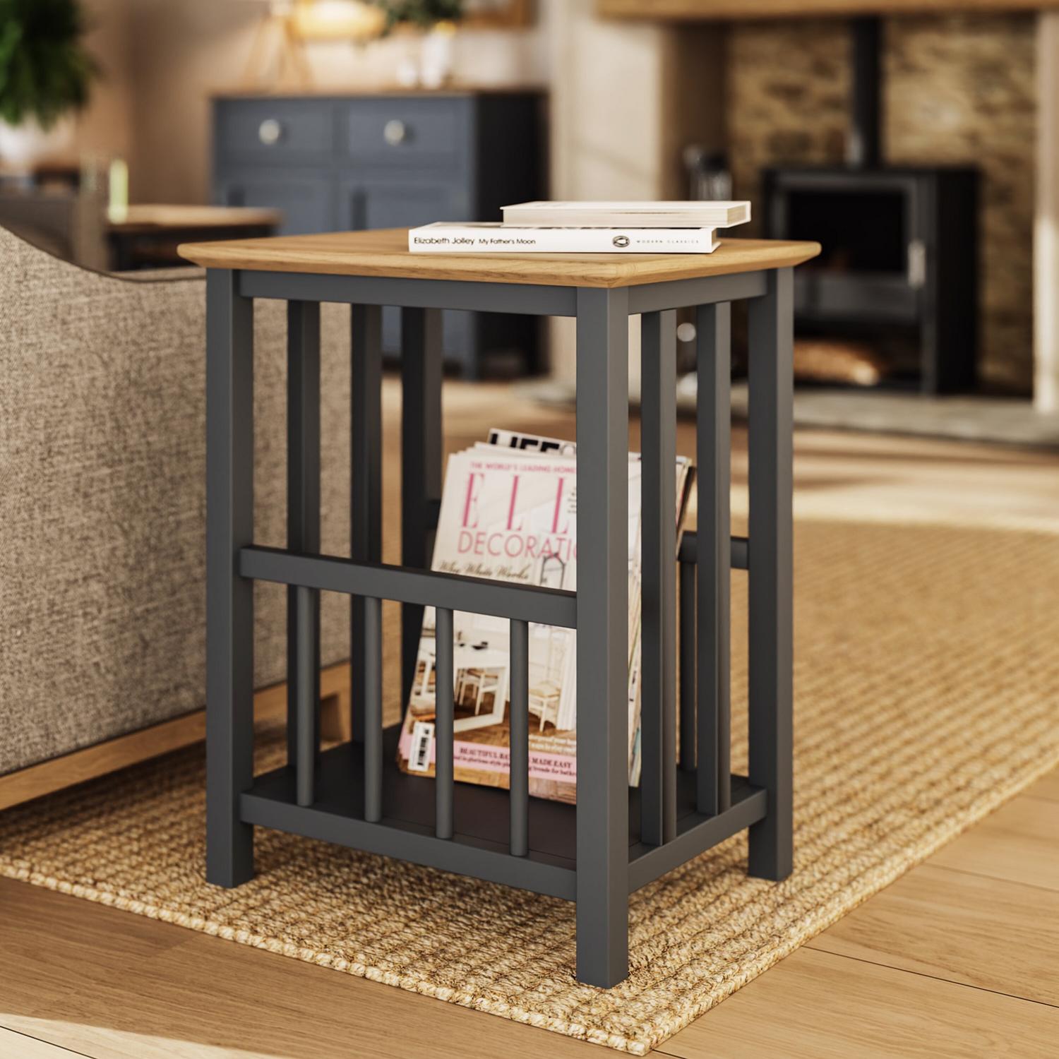 Oak Veneer Storage Side Table Ready Assembled Living Room Furniture