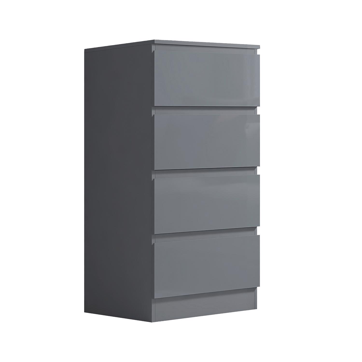 2 to 8 Drawer Chest of Drawers Modern Bedroom Furniture Grey Gloss - Picture 23 of 51