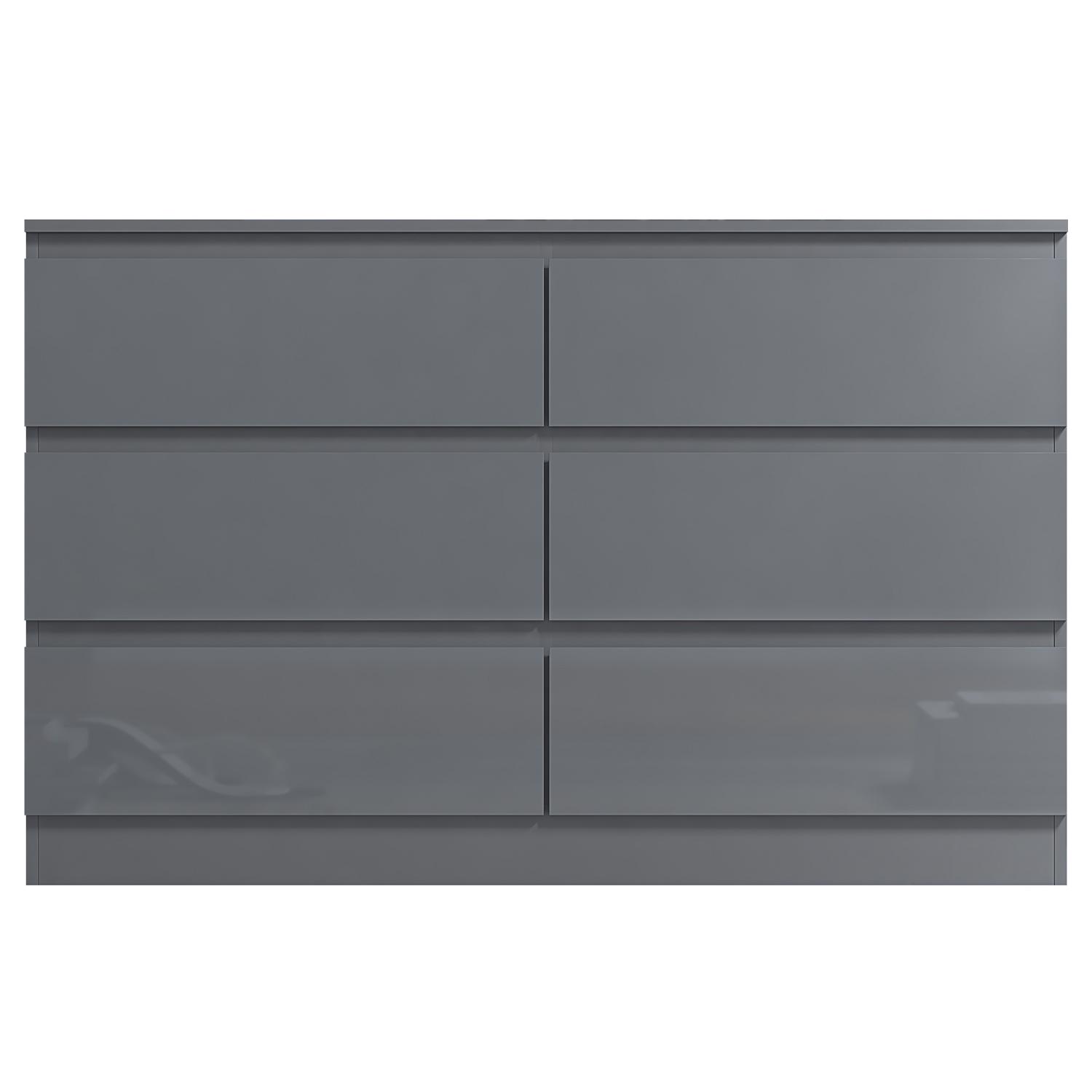 2 to 8 Drawer Chest of Drawers Modern Bedroom Furniture Grey Gloss - Picture 33 of 51