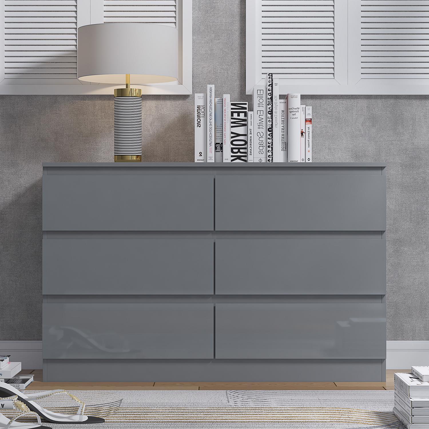 2 to 8 Drawer Chest of Drawers Modern Bedroom Furniture Grey Gloss - Picture 27 of 51