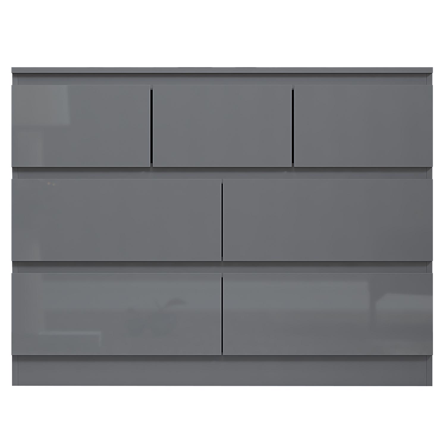 2 to 8 Drawer Chest of Drawers Modern Bedroom Furniture Grey Gloss - Picture 36 of 51