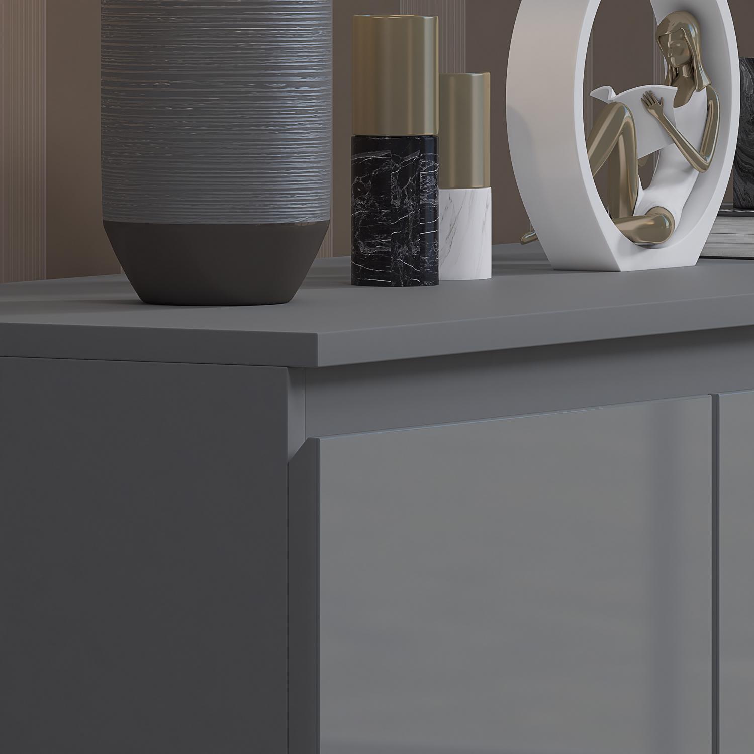2 to 8 Drawer Chest of Drawers Modern Bedroom Furniture Grey Gloss - Picture 40 of 51