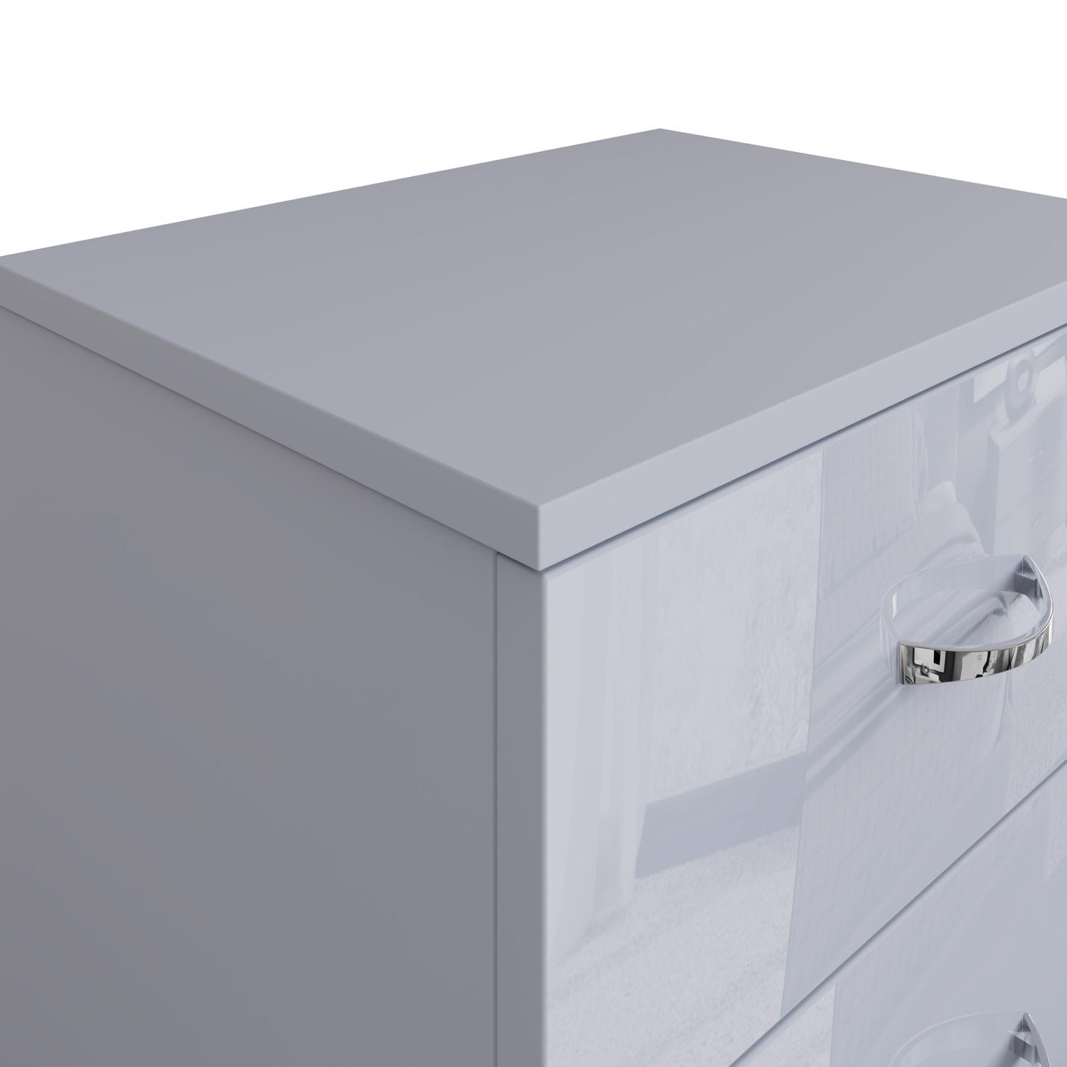 Grey High Gloss 2-8 Drawer Chest of Drawers Bedside Cabinet Matt Frame - Picture 8 of 47