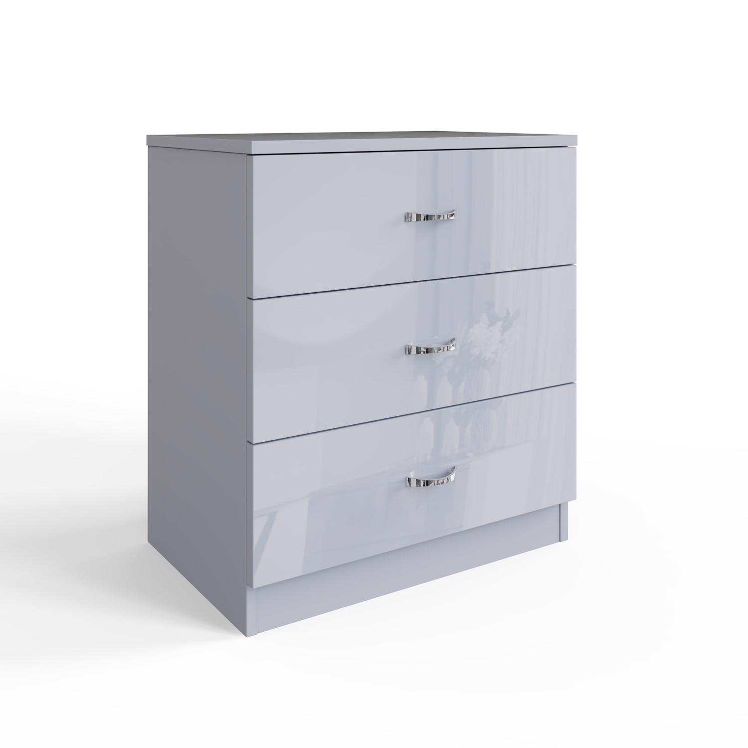 Grey High Gloss 2-8 Drawer Chest of Drawers Bedside Cabinet Matt Frame - Picture 14 of 47