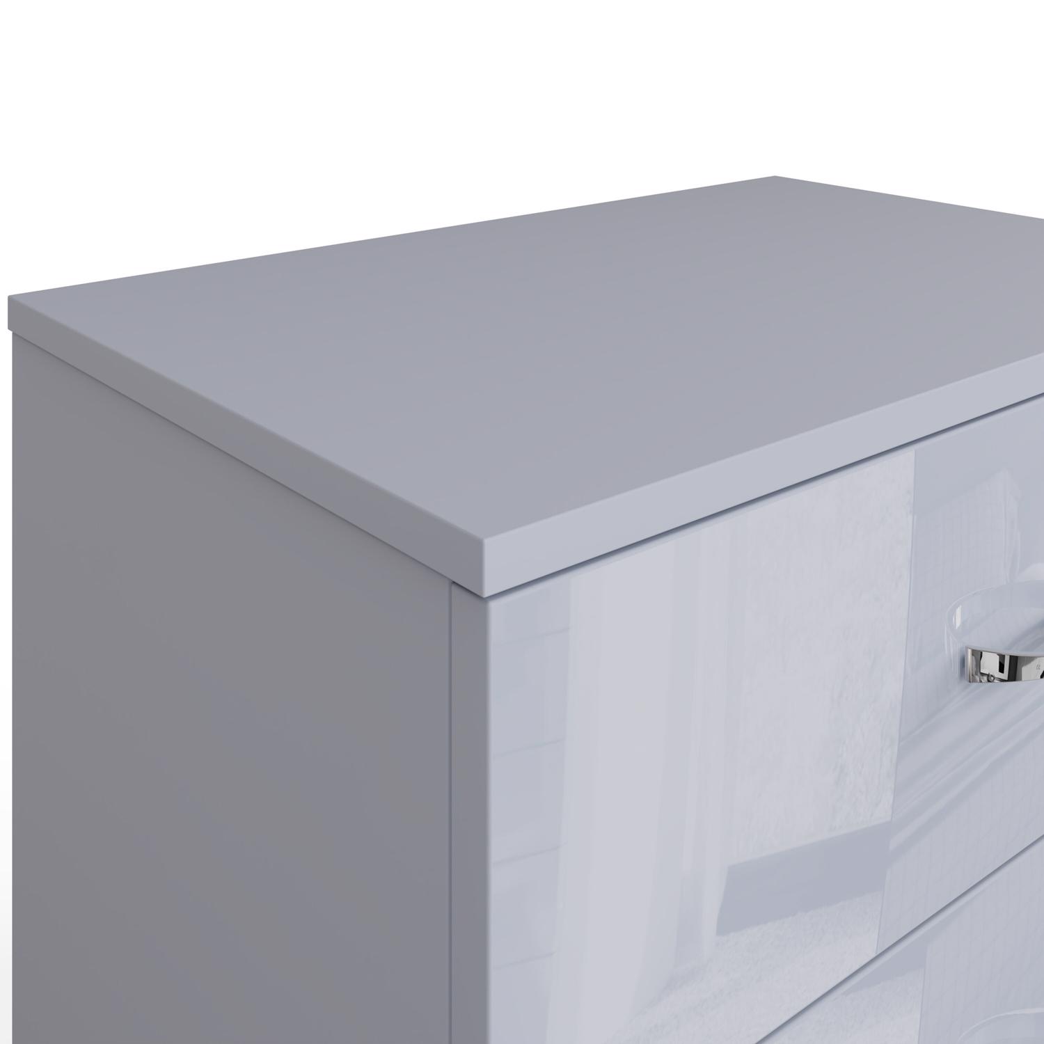 Grey High Gloss 2-8 Drawer Chest of Drawers Bedside Cabinet Matt Frame - Picture 17 of 47