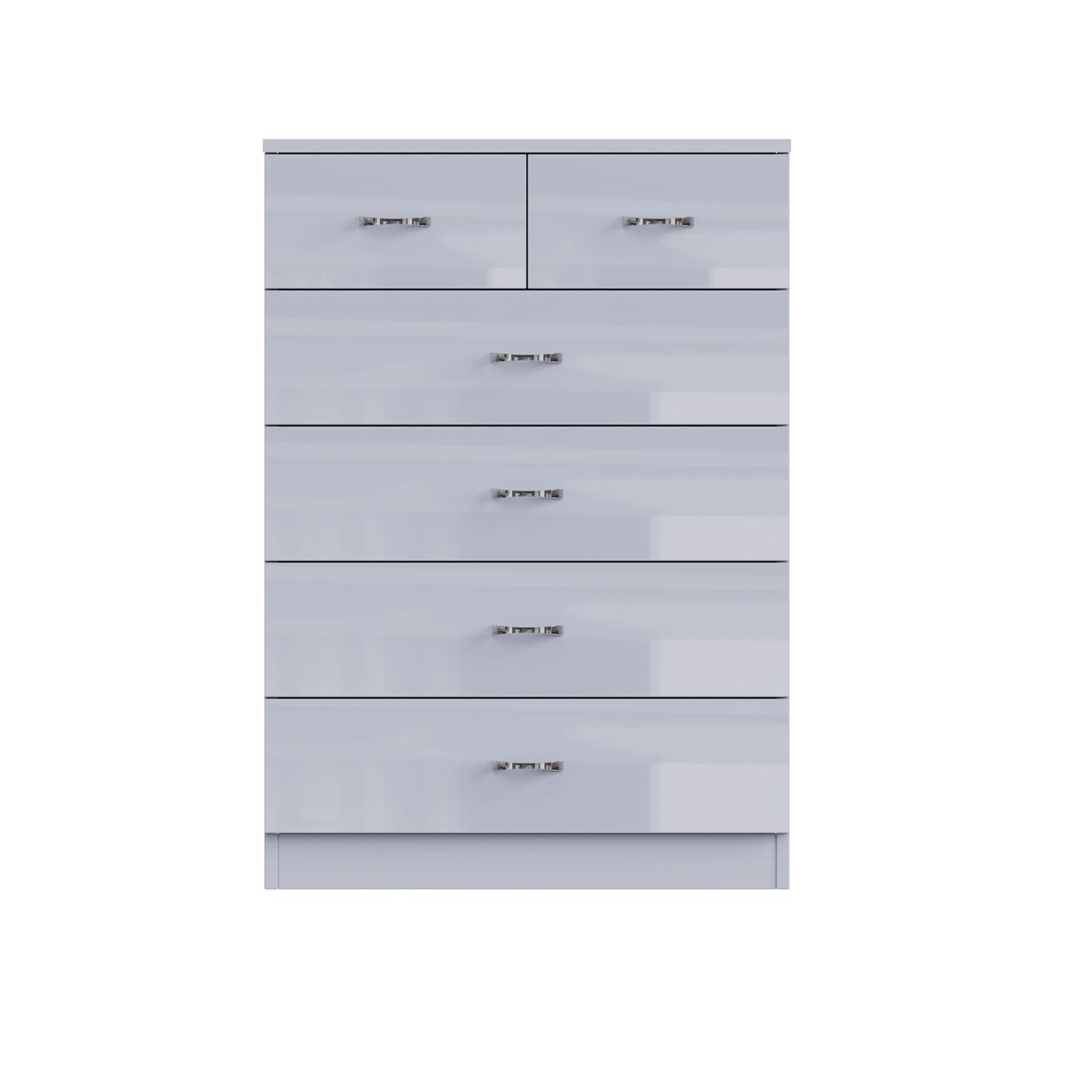 Grey High Gloss 2-8 Drawer Chest of Drawers Bedside Cabinet Matt Frame - Picture 34 of 47