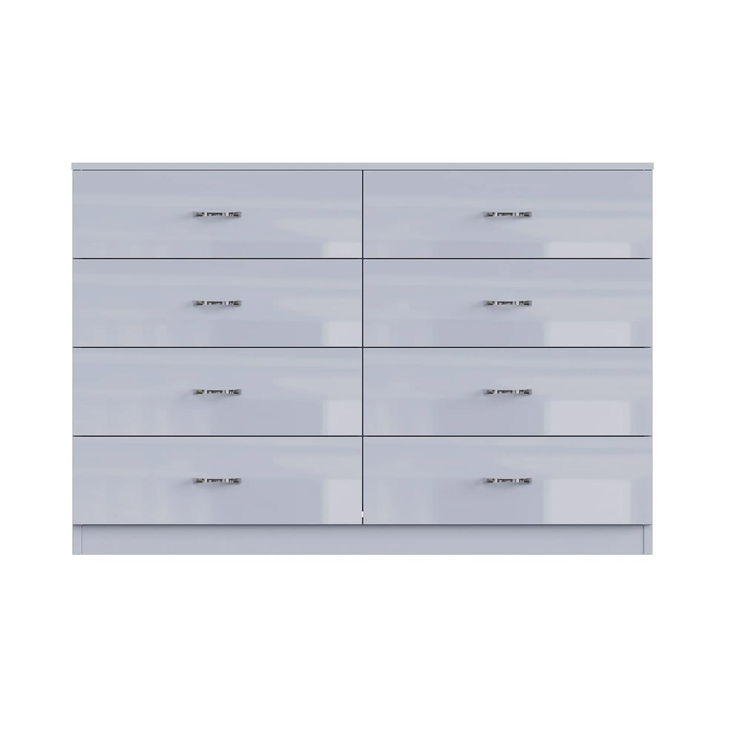 Grey High Gloss 2-8 Drawer Chest of Drawers Bedside Cabinet Matt Frame - Picture 43 of 47