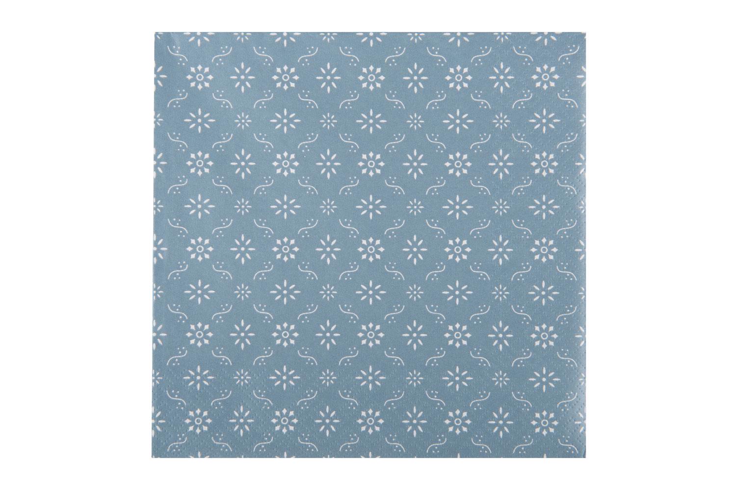 Dusty Blue Floral Paper Napkins No longer current