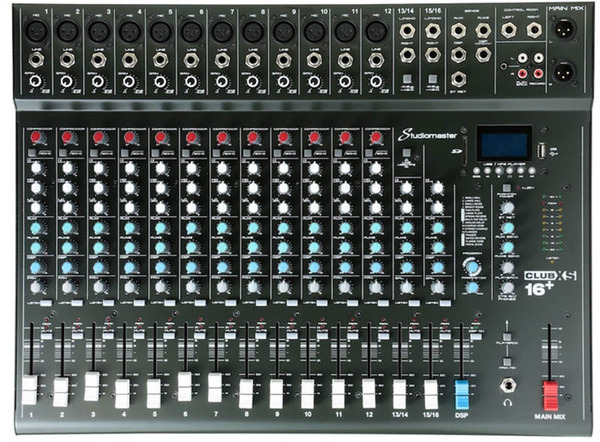 PA Mixer 12 Mic + 2 Stereo Channels with Effects & Bluetooth