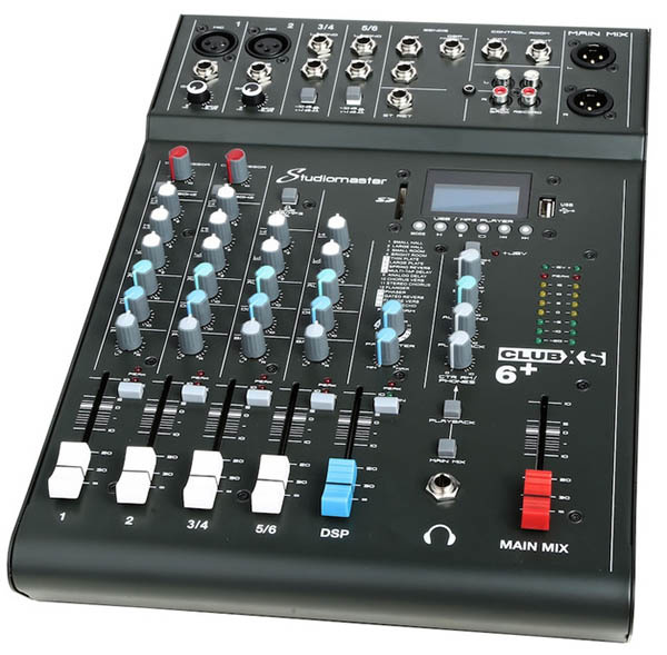 PA Mixer 2 Mic + 2 Stereo Channels with Effects & Bluetooth