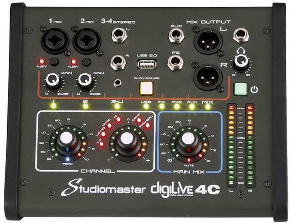 DigiLive StudioMaster  4 Channel Compact Digital Mixer