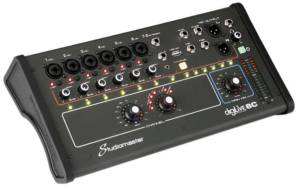 DigiLive StudioMaster  8 Channel Compact Digital Mixer