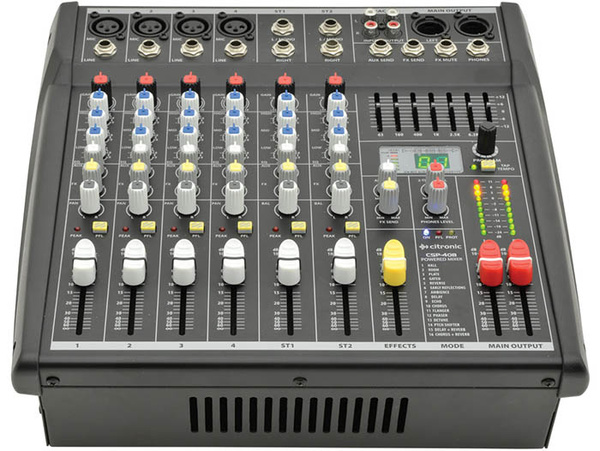 4 Channel Powered Mixer 2 x 200W With Mic & Music Inputs