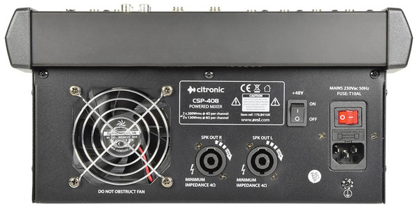 4 Channel Powered Mixer 2 x 200W With Mic & Music Inputs