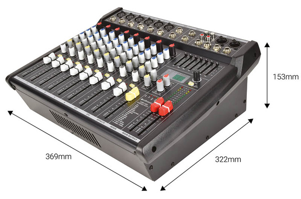 6 Channel Powered Mixer 2 x 200W With Mic & Music Channels