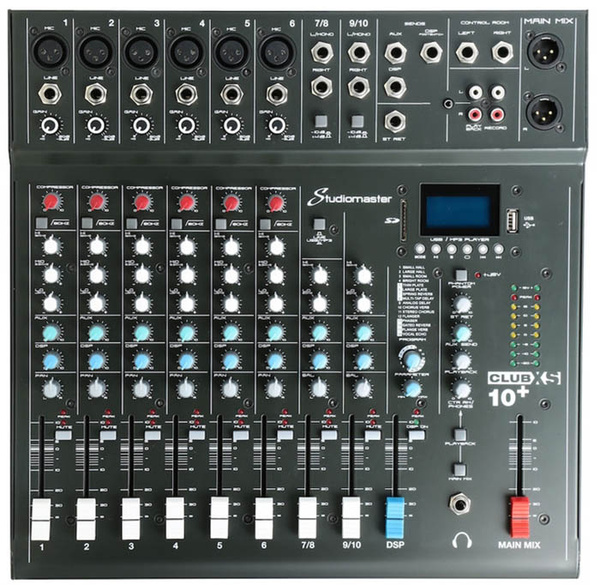 PA Mixer 6 Mic + 2 Stereo Channels with Effects & Bluetooth