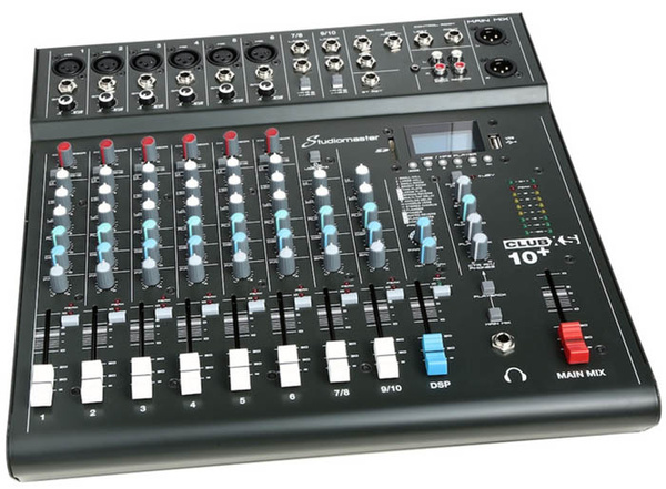 PA Mixer 6 Mic + 2 Stereo Channels with Effects & Bluetooth