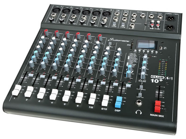 PA Mixer 6 Mic + 2 Stereo Channels with Effects & Bluetooth