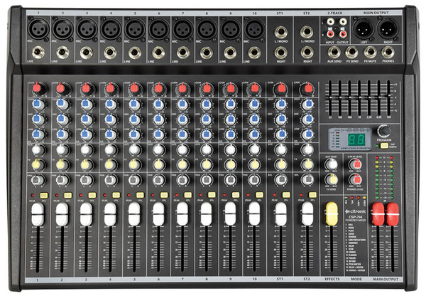 10 Channel Powered Mixer 2 x 350W With Mic & Music Channels