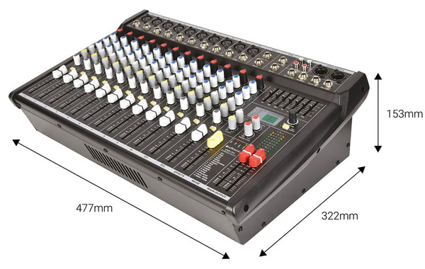 10 Channel Powered Mixer 2 x 350W With Mic & Music Channels