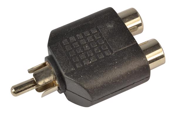 Dual Phono Socket to Single Phono Plug 