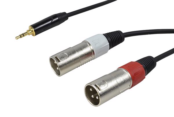 Dual XLR Male to 3.5mm Stereo Jack C 