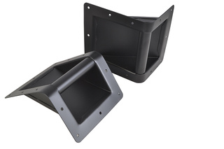 2 x Corner Bar Handle for Speakers and Flight Cases - Black Steel 160 x120mm