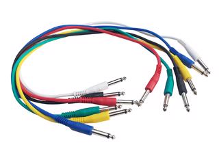 Pack of 6 Mono Jack Patch Leads With Straight Plugs 600mm Cable Length