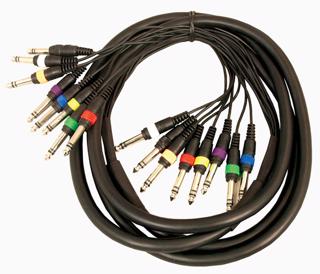 3m 8 Way Loom With Colour Coded 1/4 (6.35mm) Stereo Jacks