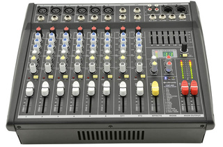 6 Channel Powered Mixer 2 x 200W With Mic & Music Channels