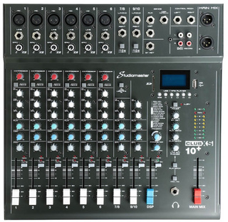 PA Mixer 6 Mic + 2 Stereo Channels with Effects & Bluetooth