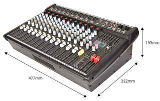 10 Channel Powered Mixer 2 x 350W With Mic & Music Channels