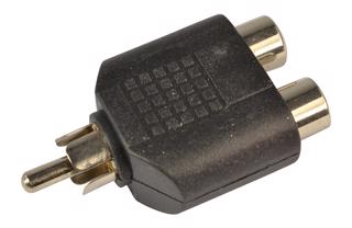 Dual Phono Socket to Single Phono Plug 