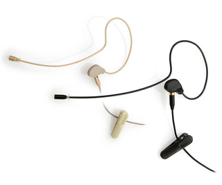 Single Ear Discreet Microphone Headset with 4 Pin Mini XLR Black or Beige