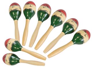 Wooden Maraca Set of 4 Pairs 23cm Le 