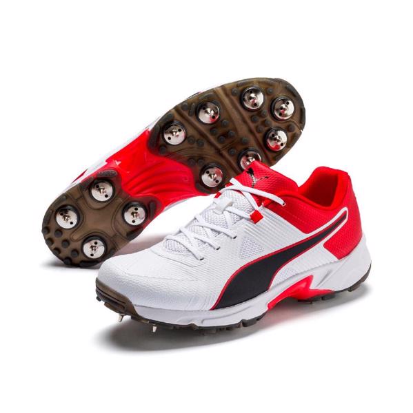 Puma Cricket 191 Spike Shoe WHITE/RED CRICKET SHOES