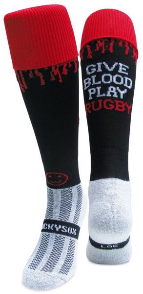 Wacky Sox Give Blood Play Rugby 