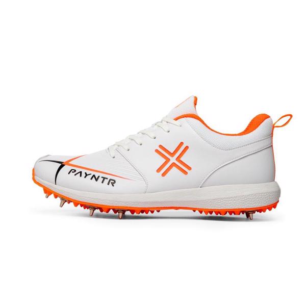 Payntr V Spike Cricket Shoes WHITE/ORANG 
