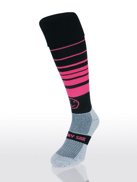 Wacky Sox Calzini Da Rugby Alti Fino Al Ginocchio - Nero (Taglia M Per Scarpe 2-6 UK)