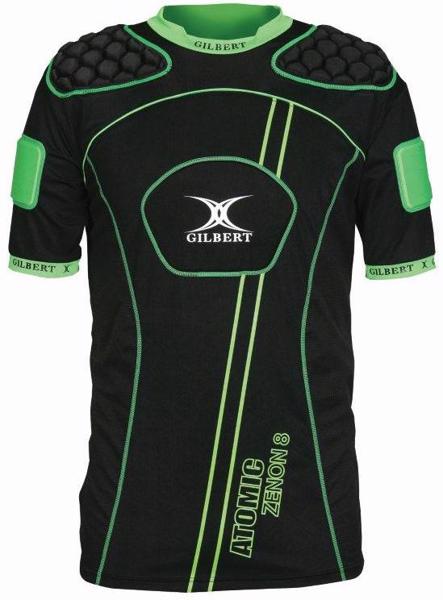 Gilbert Atomic Zenon V2 Body Armour BLACK/GREEN - CLEARANCE RUGBY BODY ...