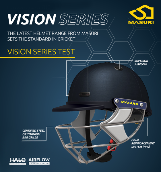 Masuri Vision Series TEST Cricket Helmet TITANIUM GRILLE CRICKET HELMETS