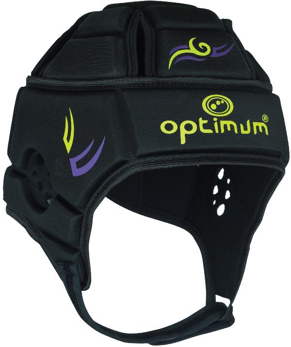 Optimum Tribal Rugby Headguard BLACK/GREEN/PURPLE JUNIOR RUGBY HEADGUARDS
