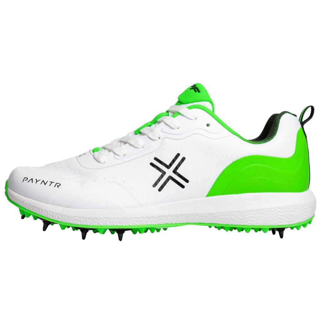Payntr XPF-22 Spike Cricket Shoe WHITE/GREEN